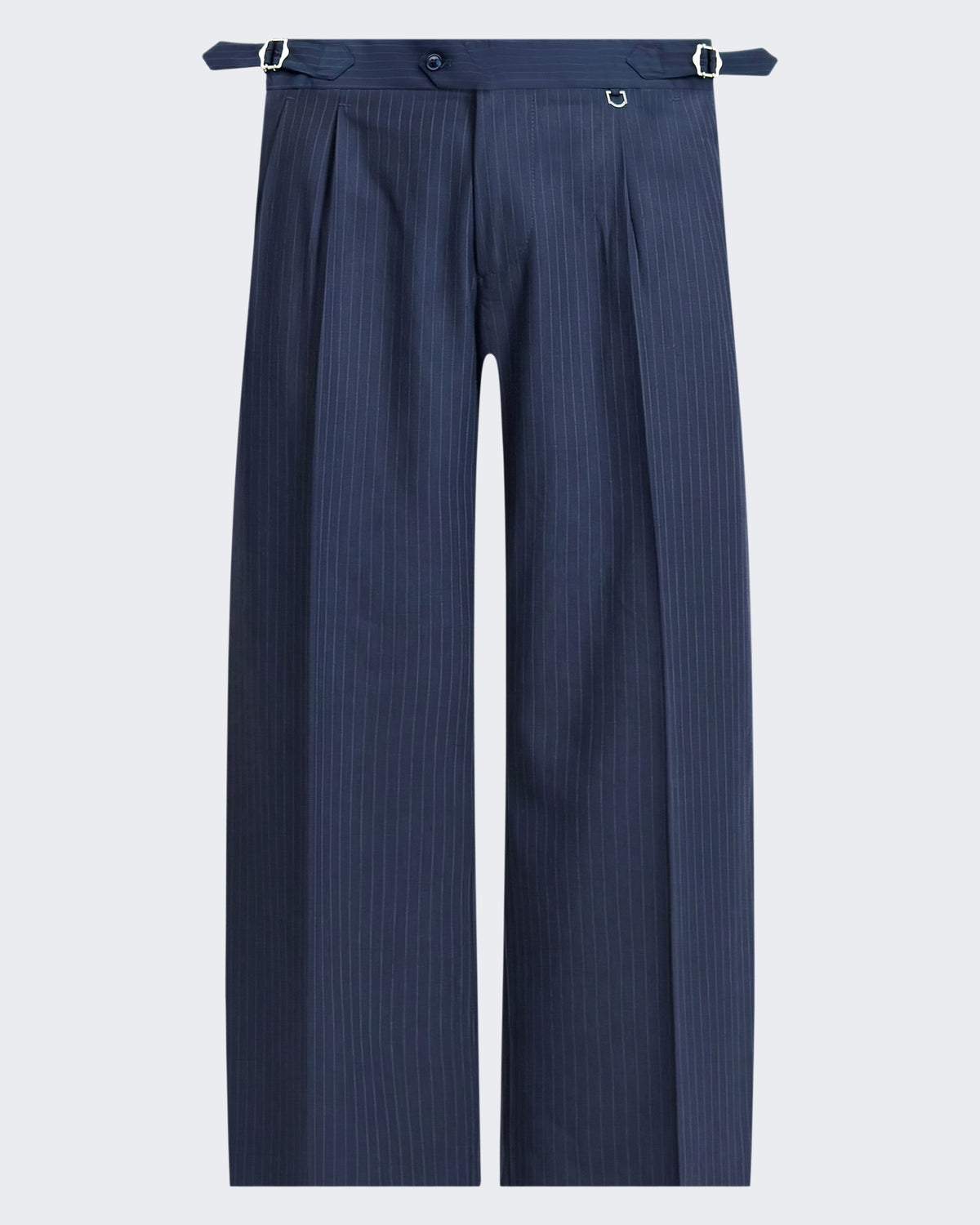 Herren Tailored Baggy Pants Pinstripe Blue