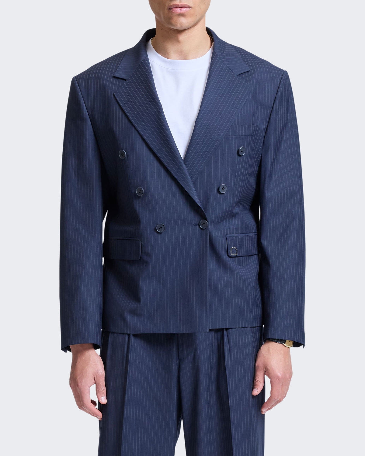 Heren Signe Blazer Pinstripe Blue