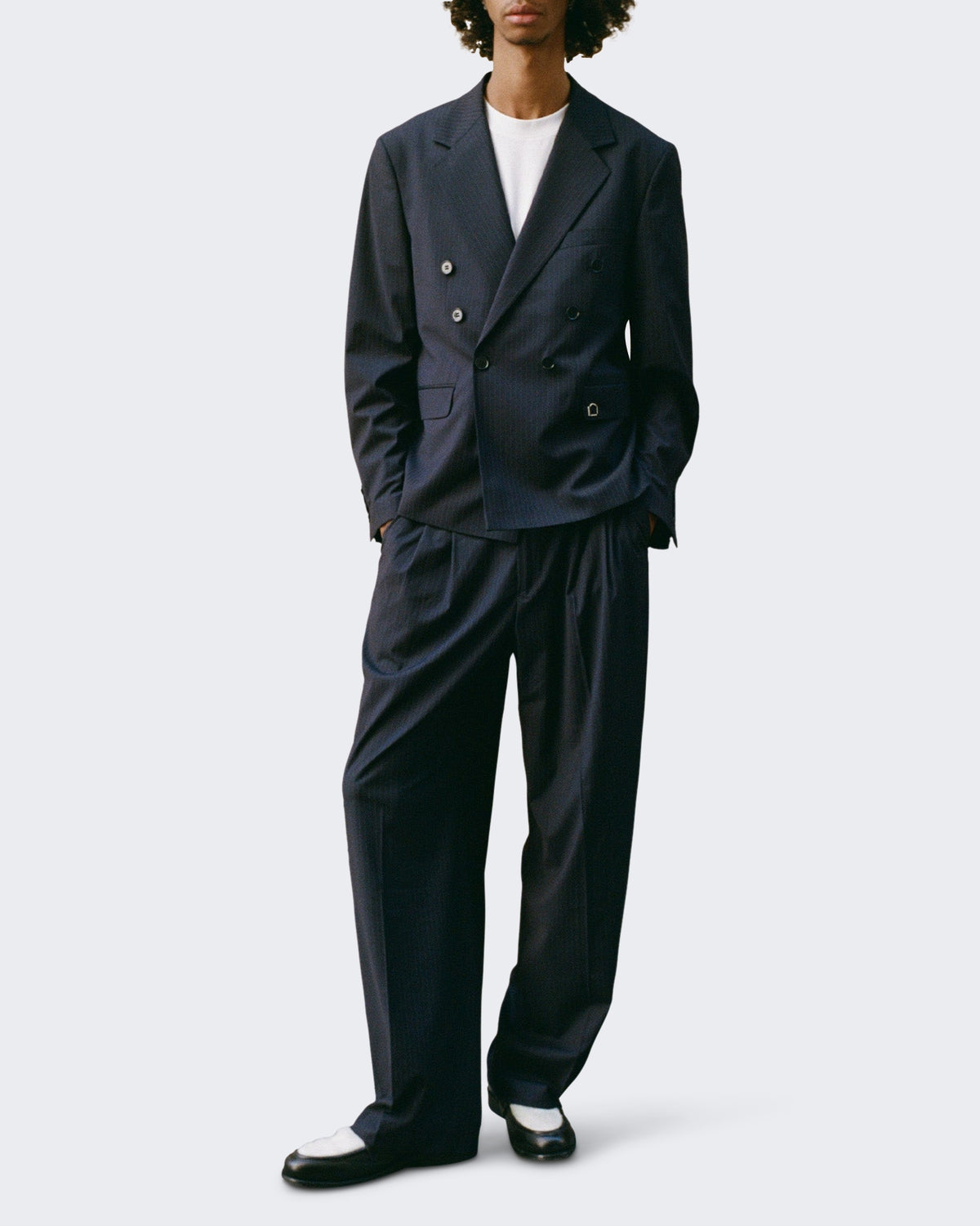 Heren Signe Blazer Pinstripe Blue
