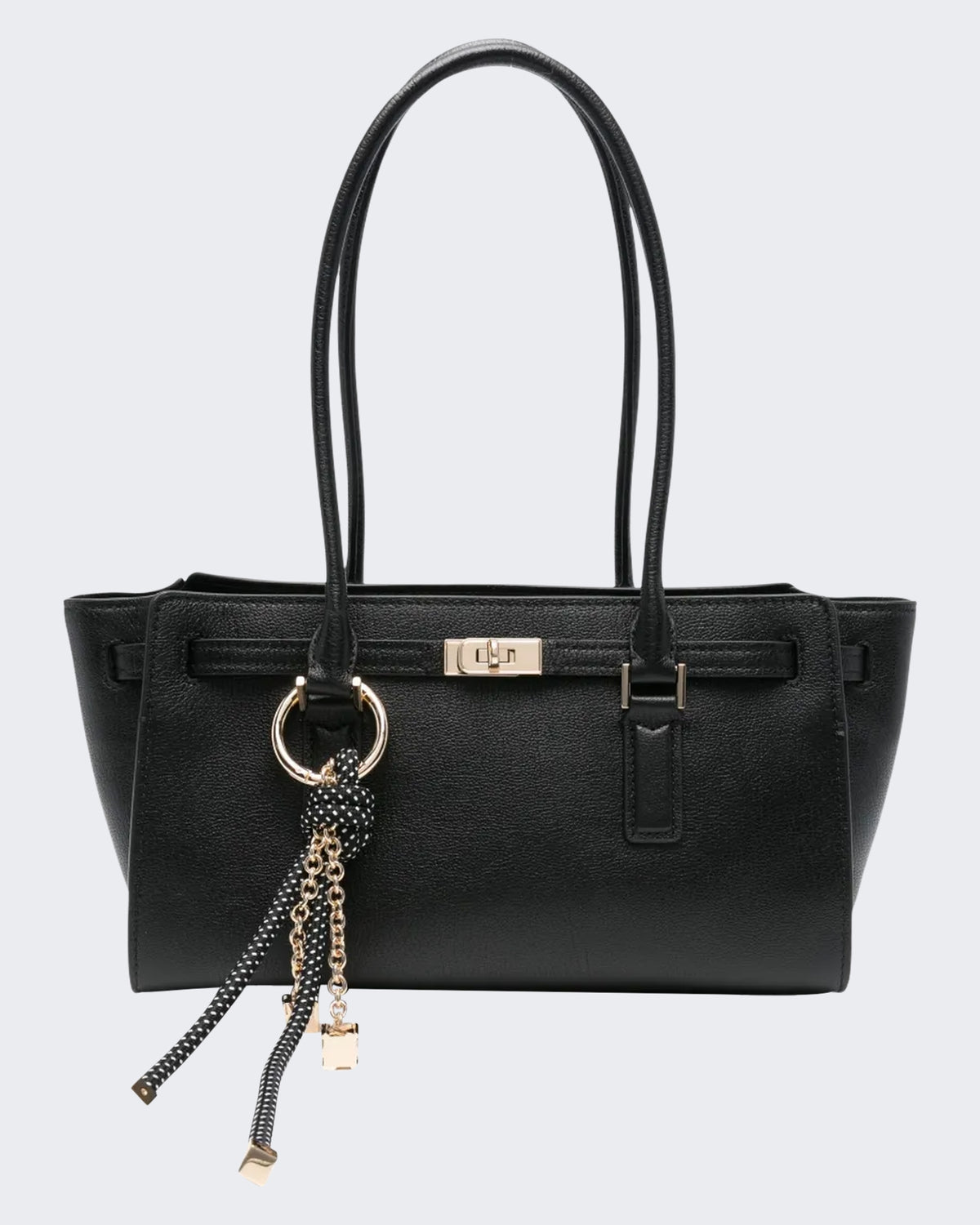 Damen Small East West Shoulder Tote Black