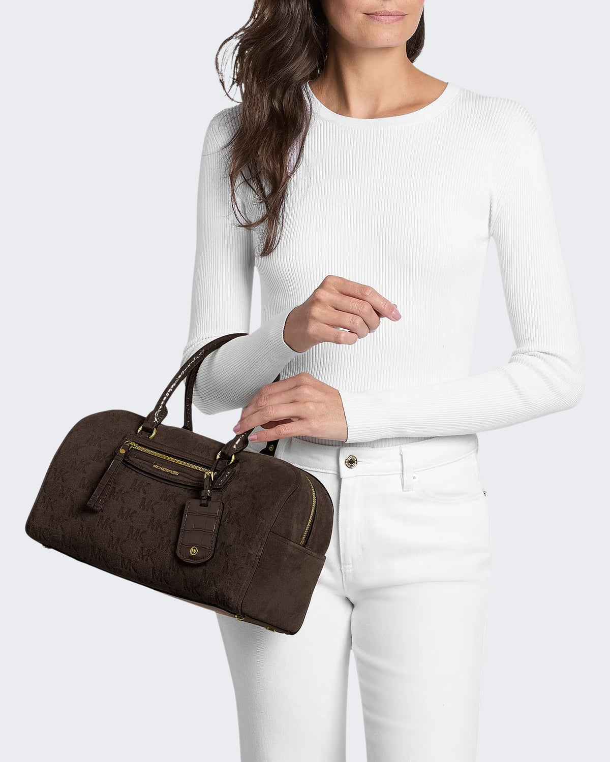 Dames Medium Duffle Satchel Chocolate