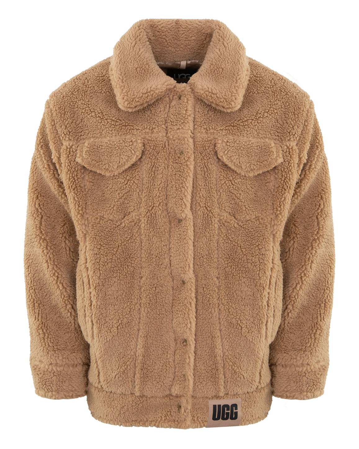 Dames Sherpa Trucker Jacket Camel
