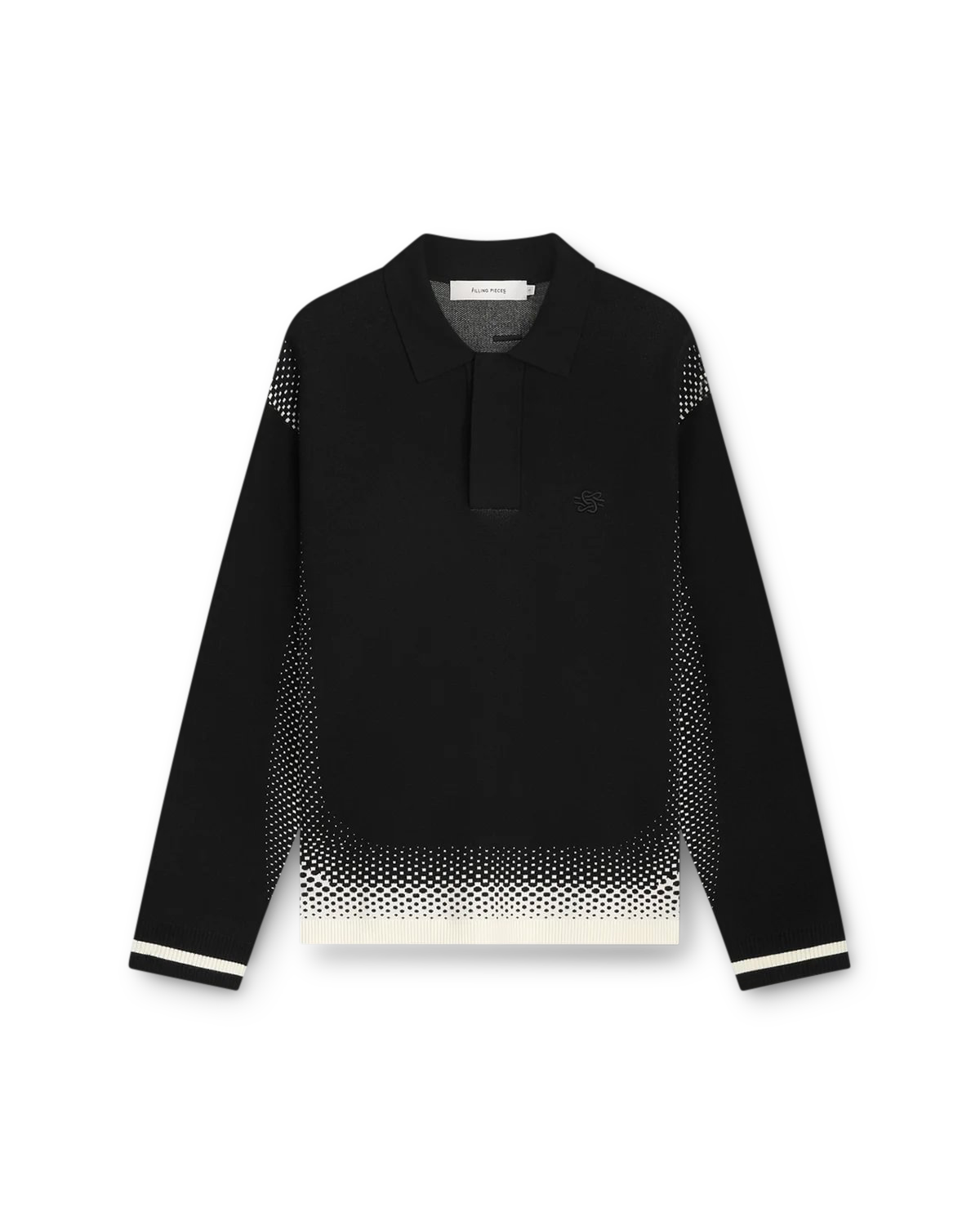 Heren Knit Shirt Rugby Zwart