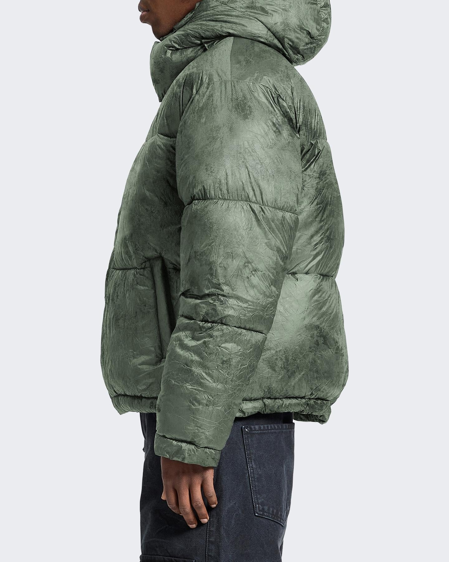 Heren Wrinkled Puffer Jacket