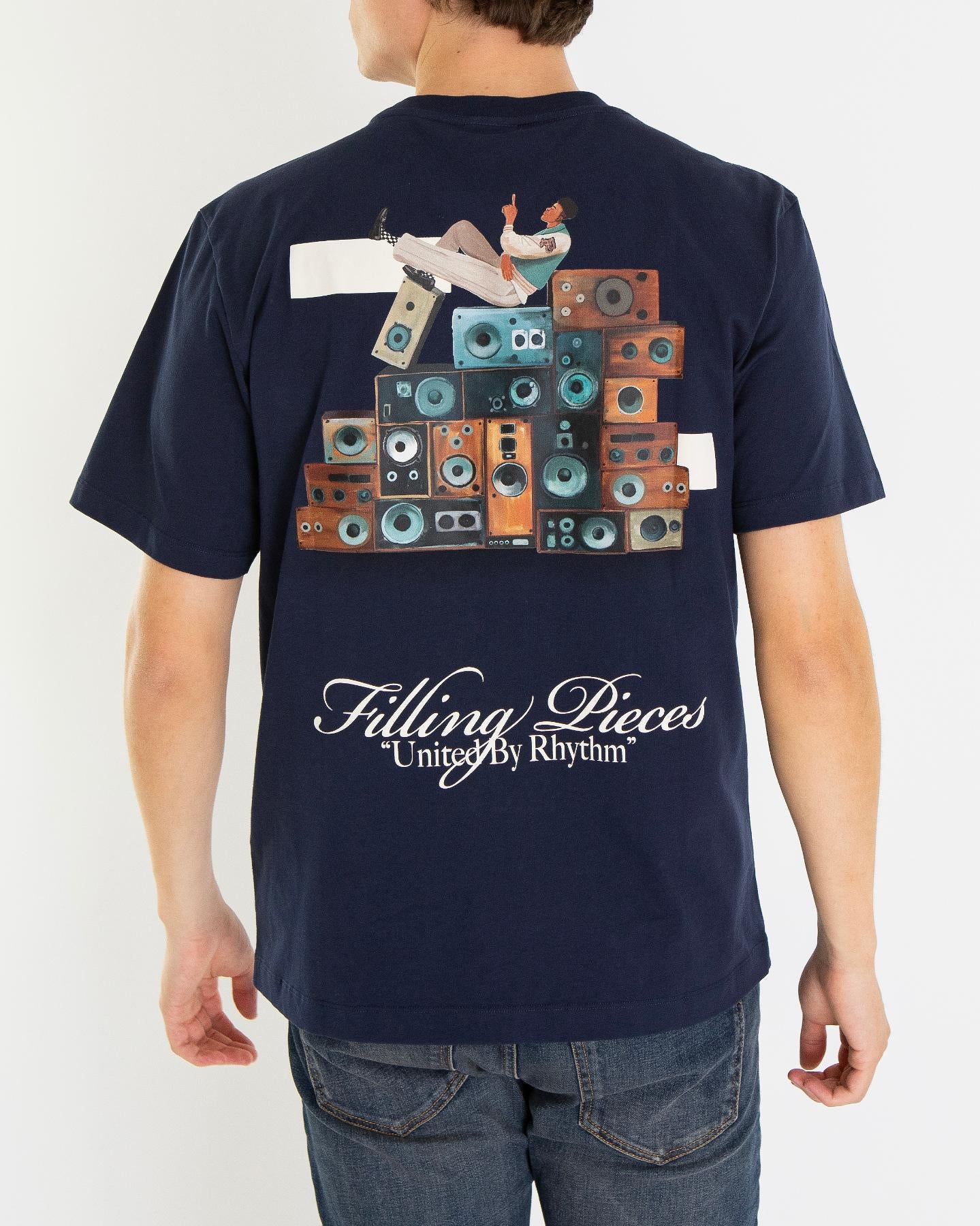 Heren Speaker Wall T-Shirt Blauw