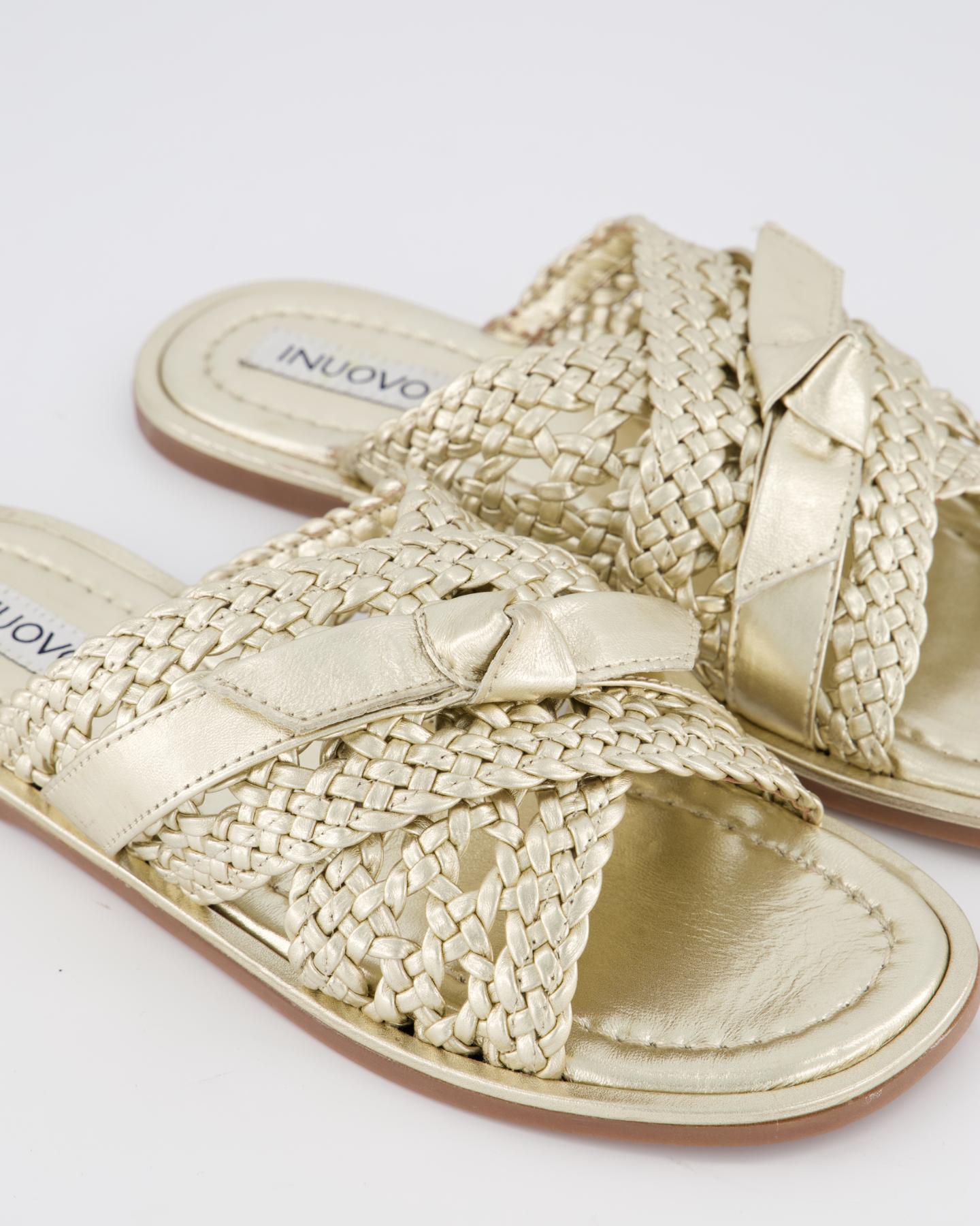 Dames Braided Slipper Metallic/Goud