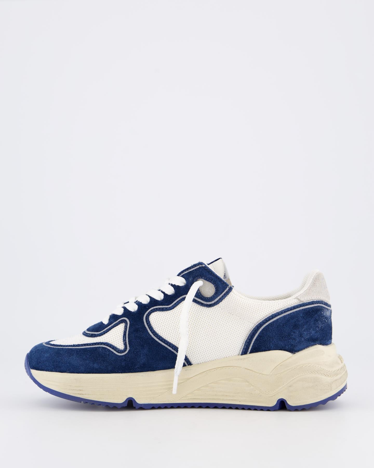 スニーカー Golden  (GWF00126 F007598 81225 WHITE BLUE SILVER) Golden Goose sneakers Running Sole met zilveren ster blauw