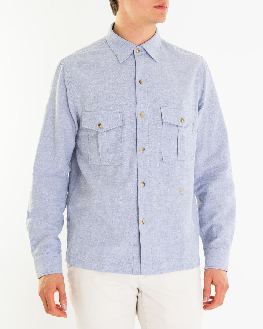 Heren Western Shirt Blauw