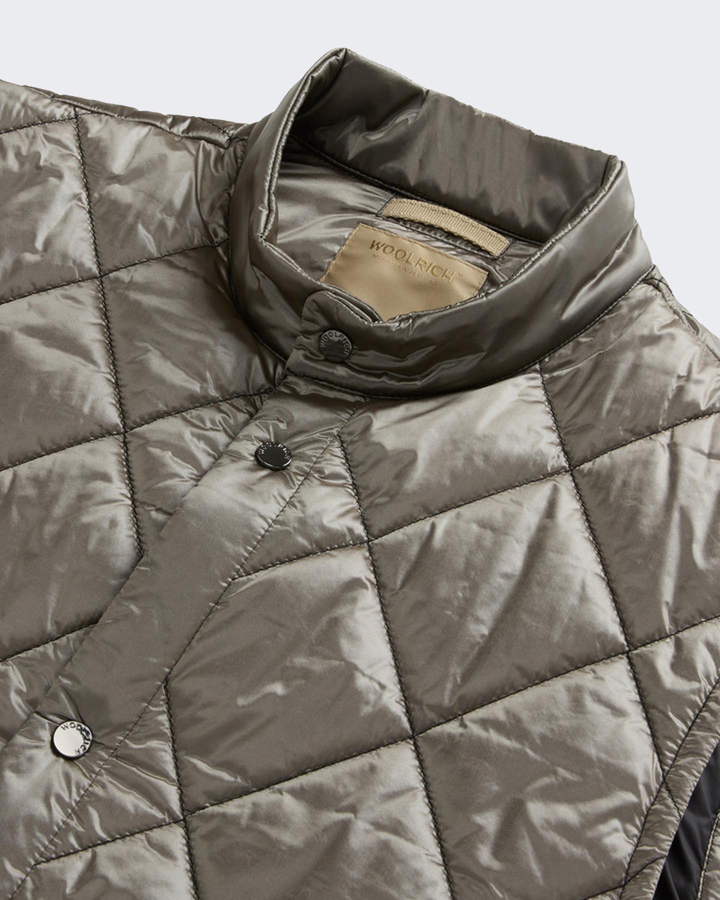 Heren Black Yarn Nylon Vest Grijs