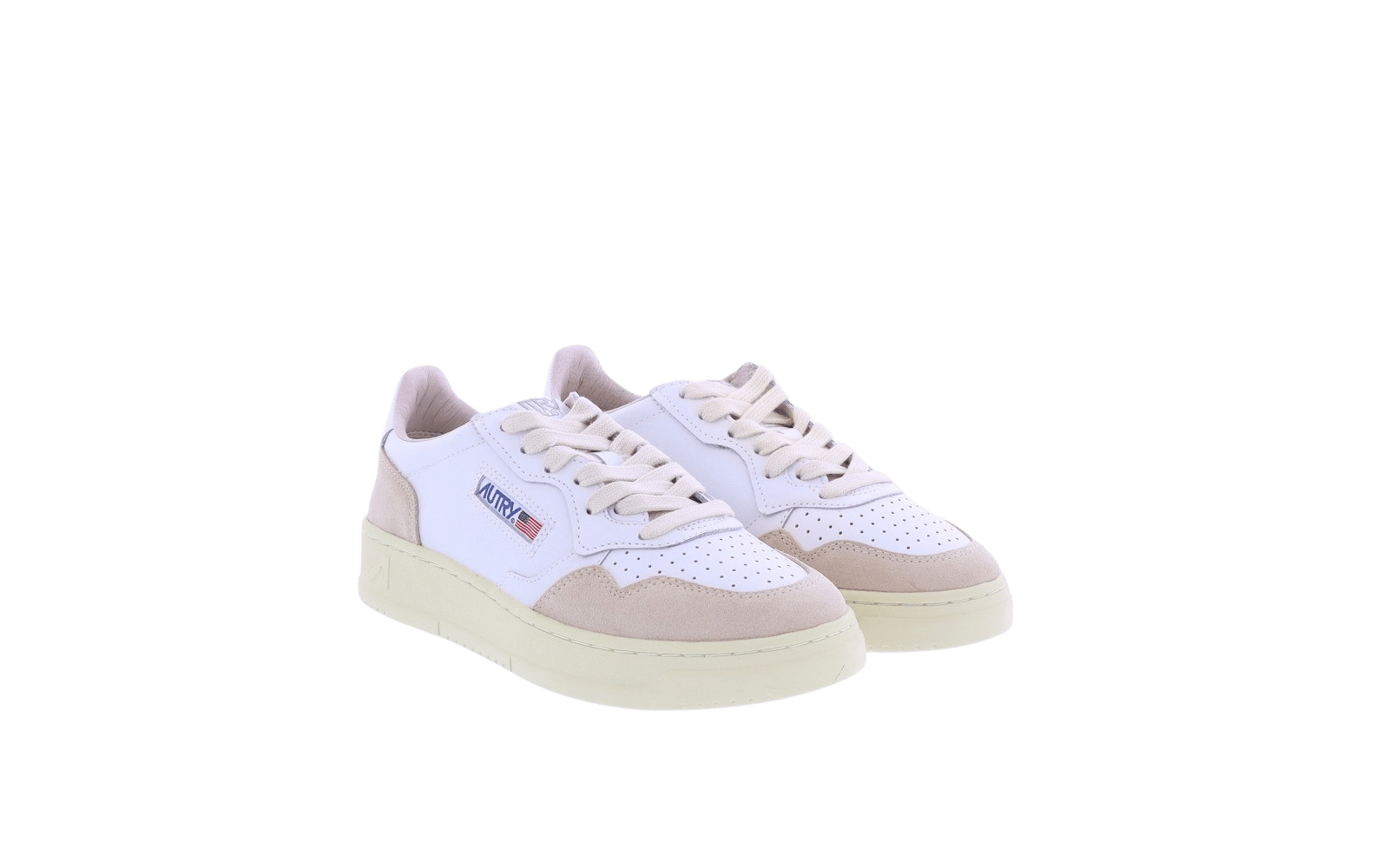 Dames Autry 01 Low leer/suede wit