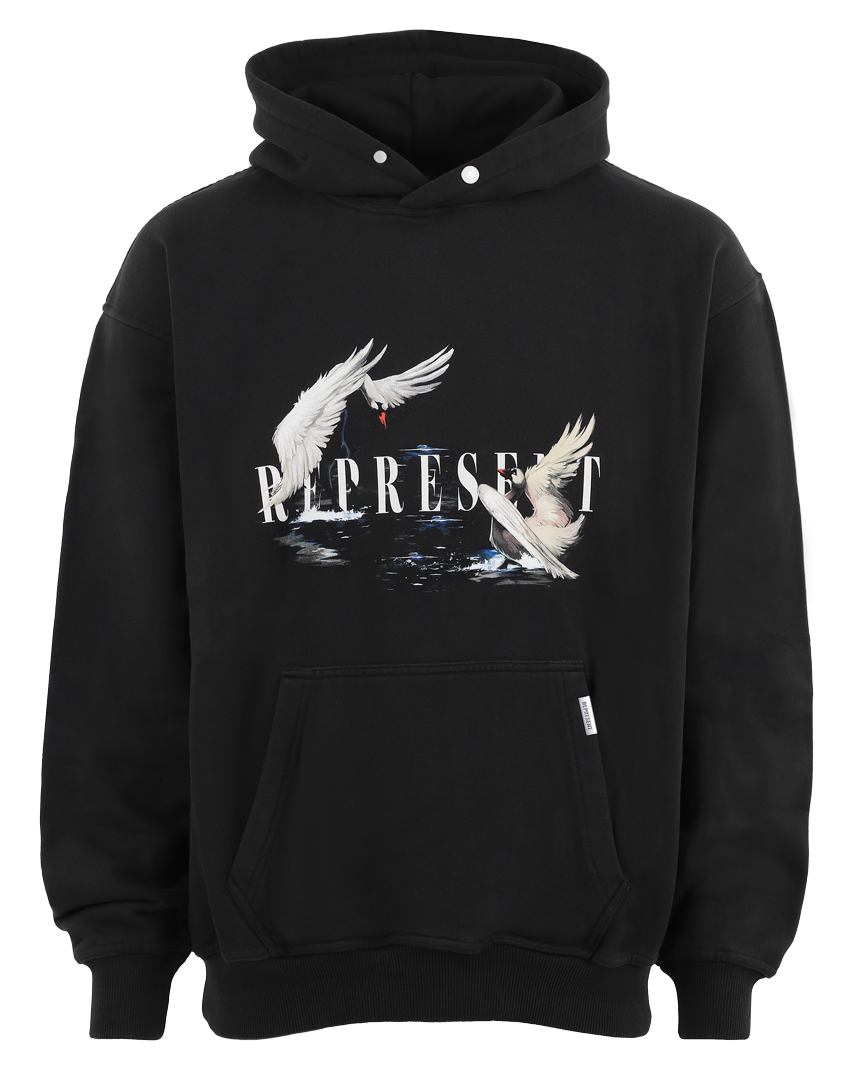 Heren Swan Hoodie Zwart