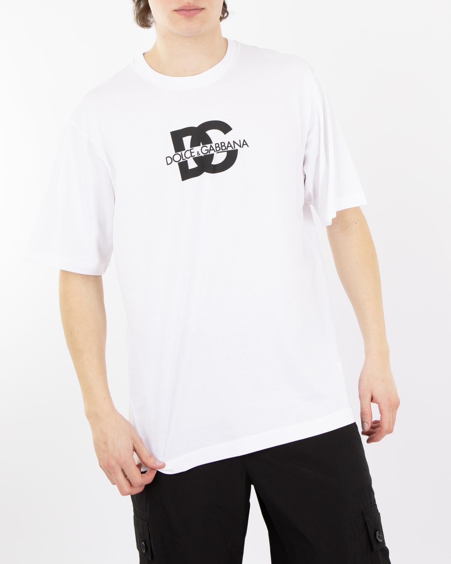 Heren DG logo print T-Shirt Wit