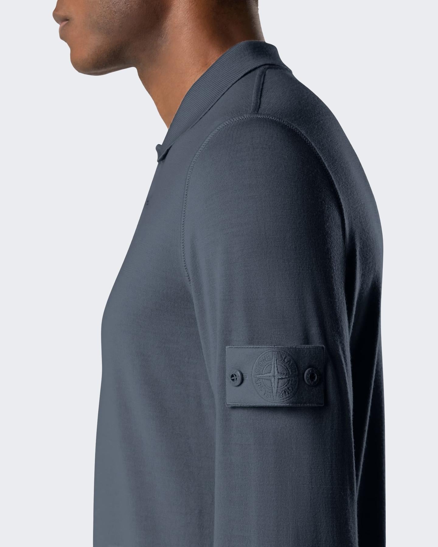 Heren LongSleeve Polo Ghost Blauw