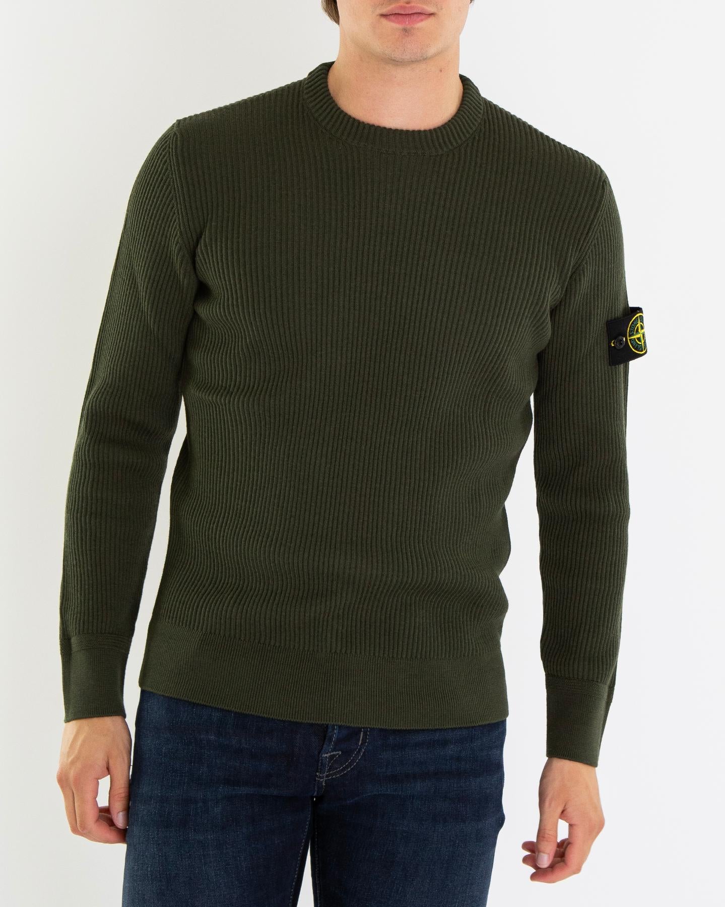 Heren Logo Patch Knitted Groen