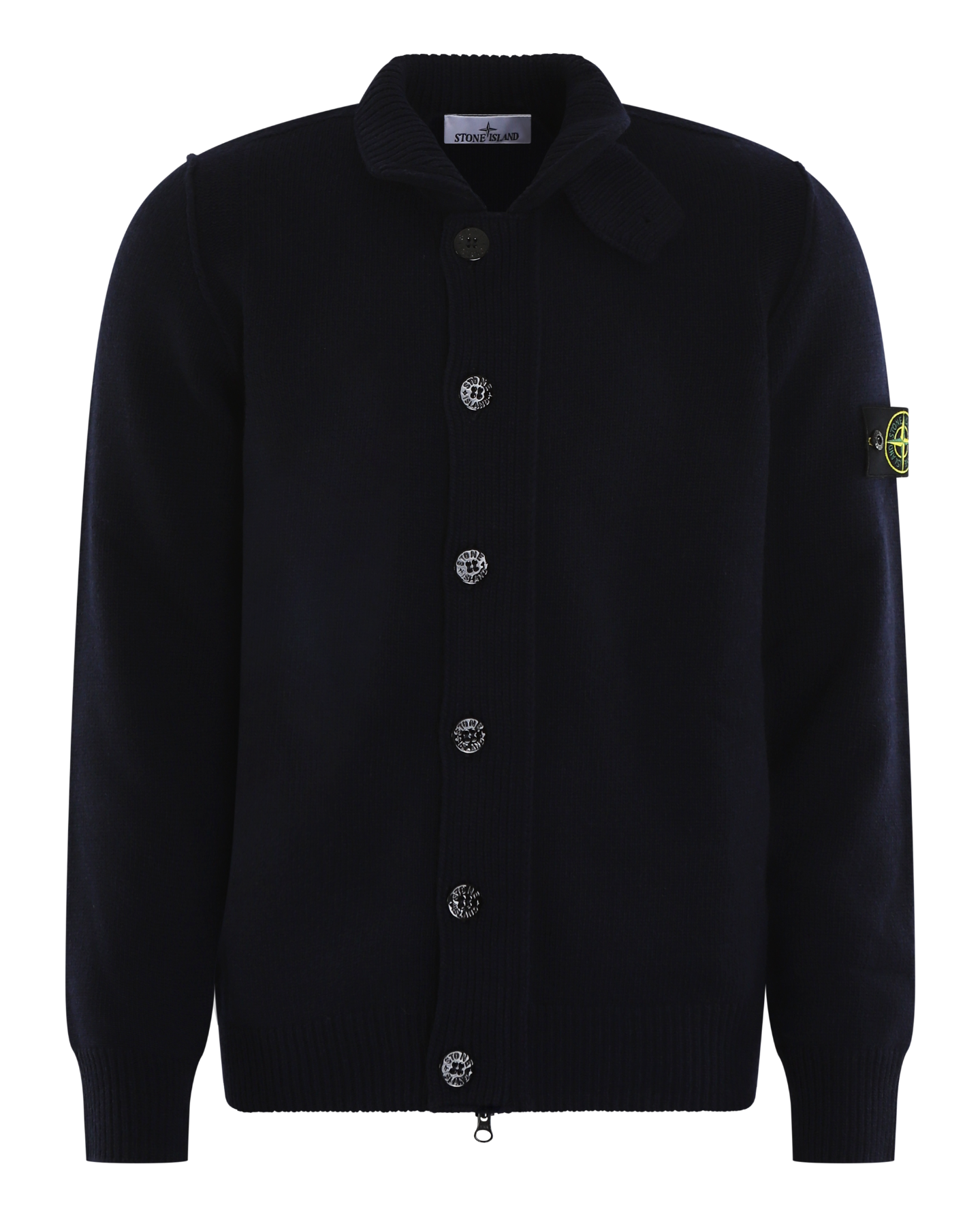 Heren Logo Patch Knit Cardigan Blauw