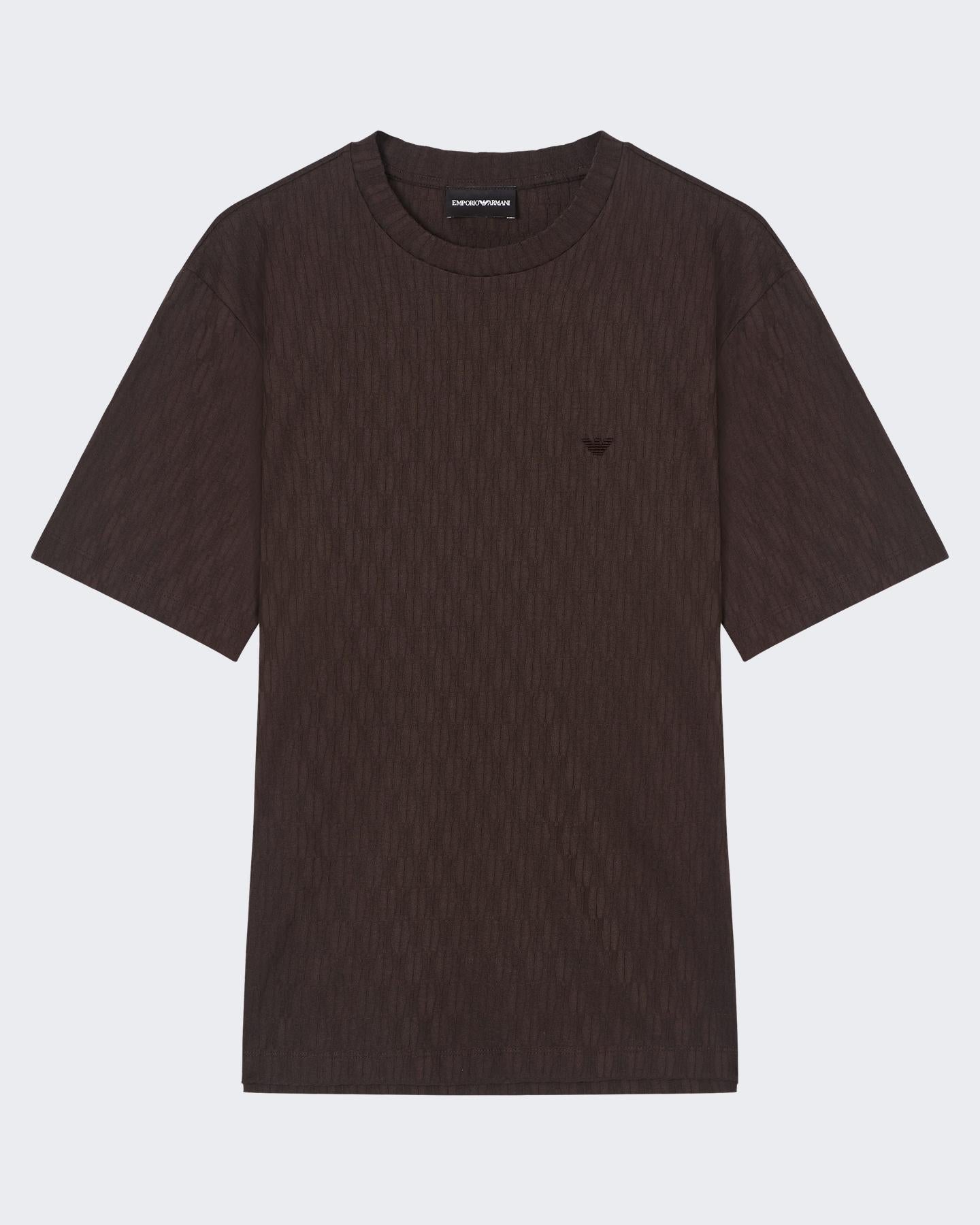 Heren Jacquard Jersey Shirt Bruin