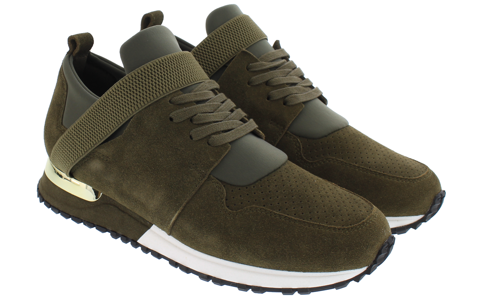 Dames Elast Khaki Suede