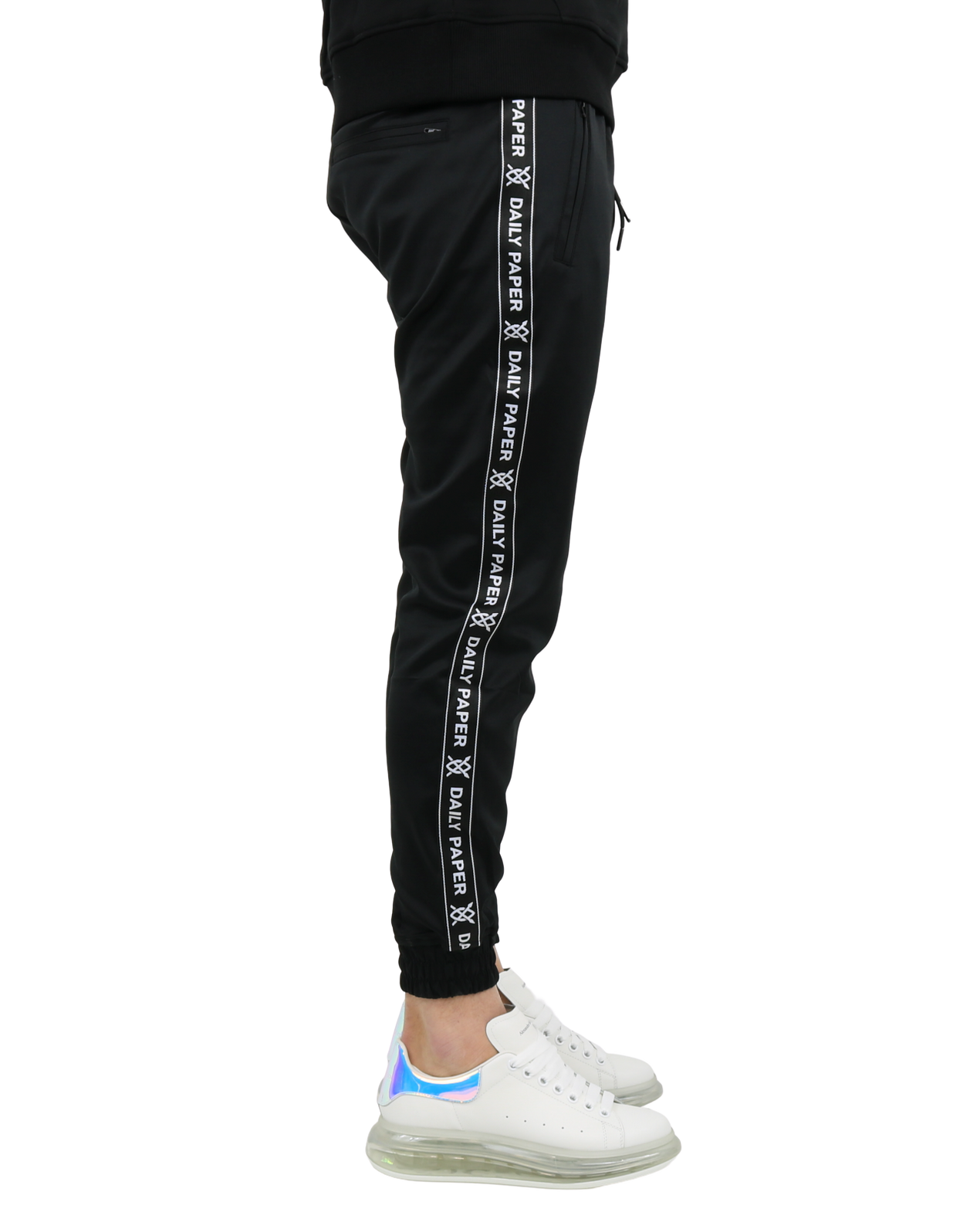 Heren Tape Logo Trackpants Zwart