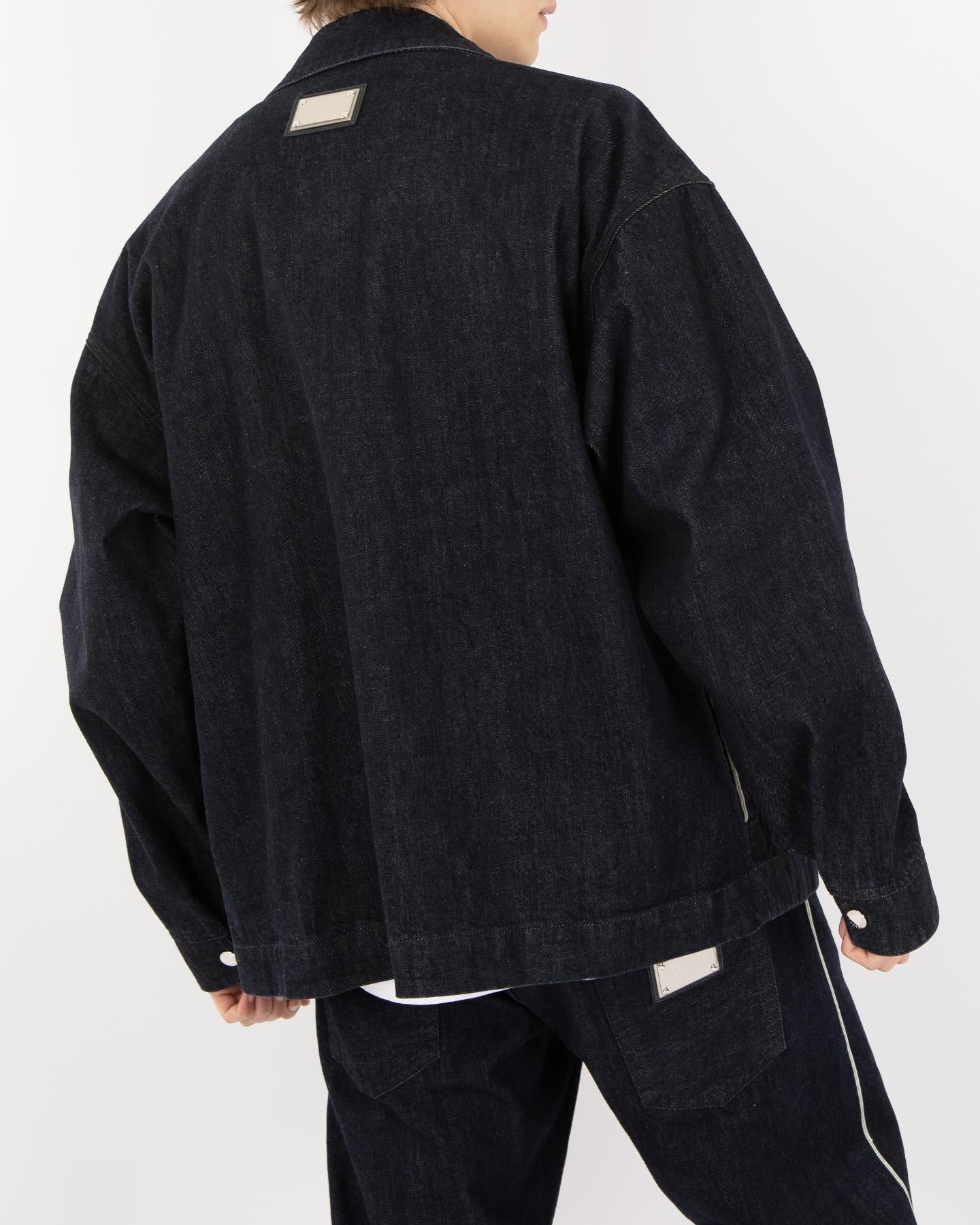 Heren Selvedge Denim Zipper Blauw