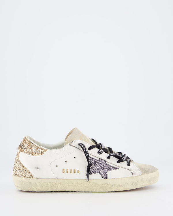 Damen Super-Star Sneaker Weiß/Glitter