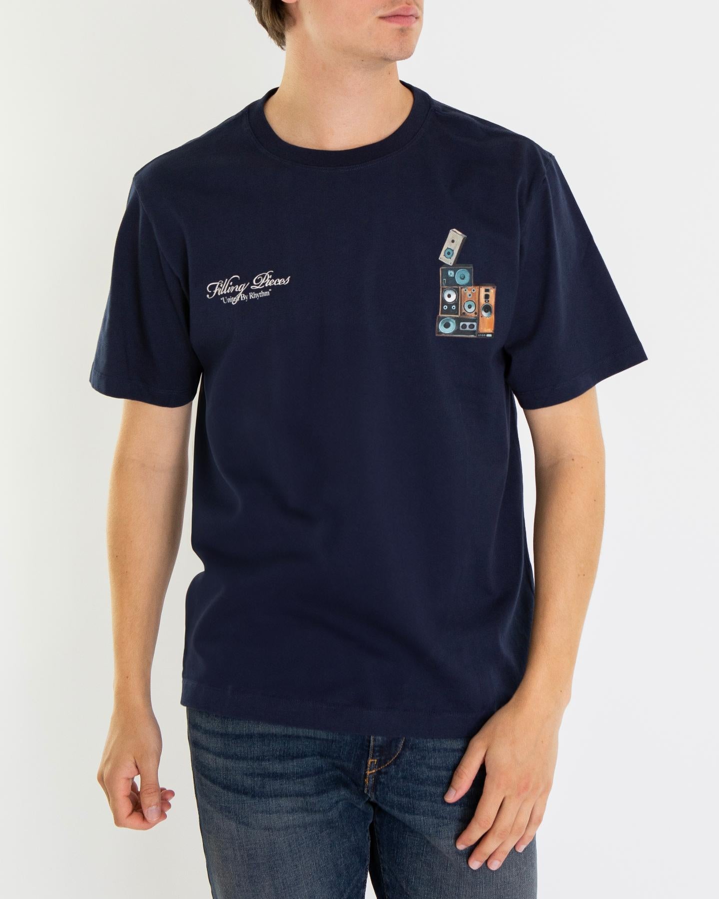 Heren Speaker Wall T-Shirt Blauw