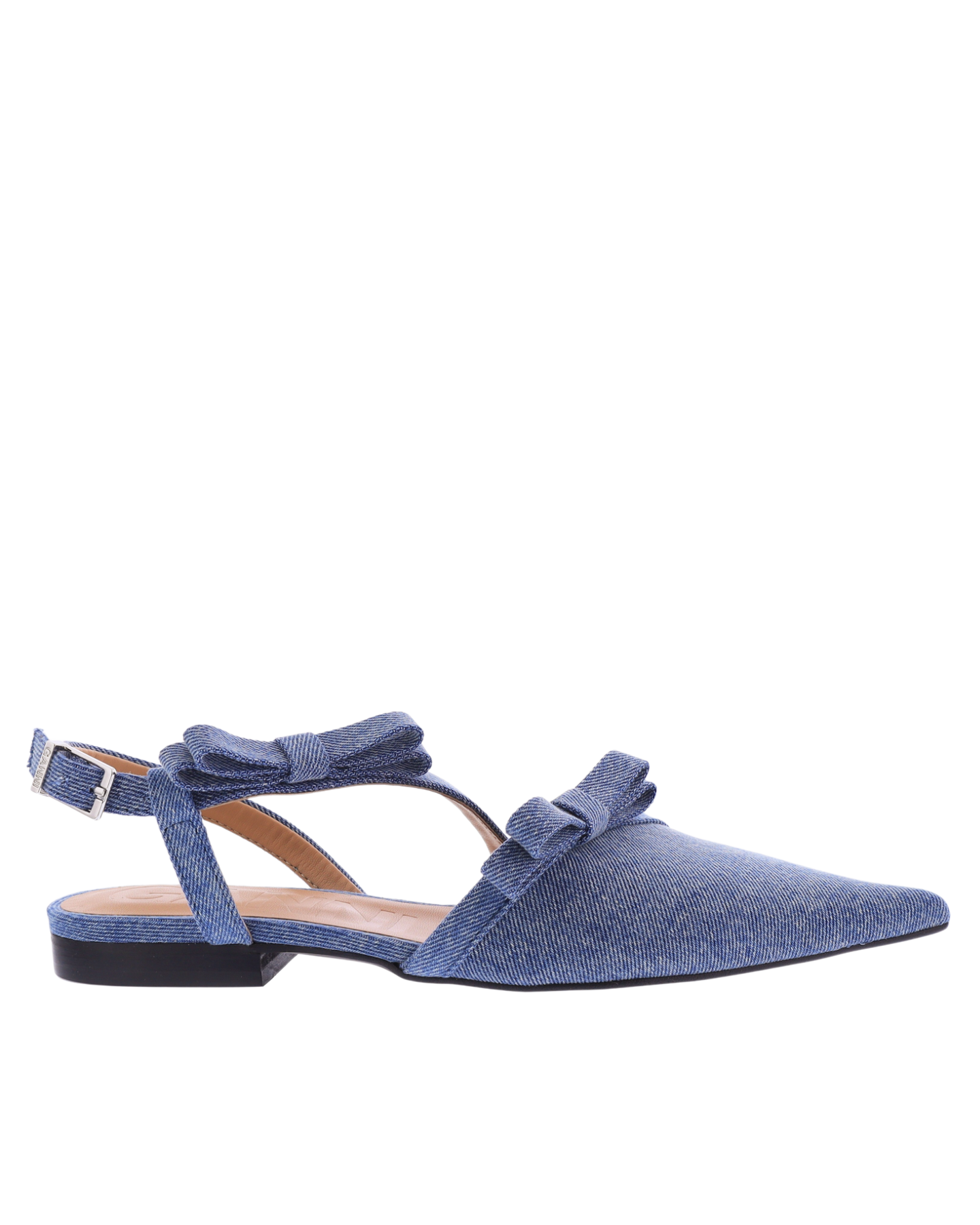 Dames Bow Pointy Ballerina Blauw