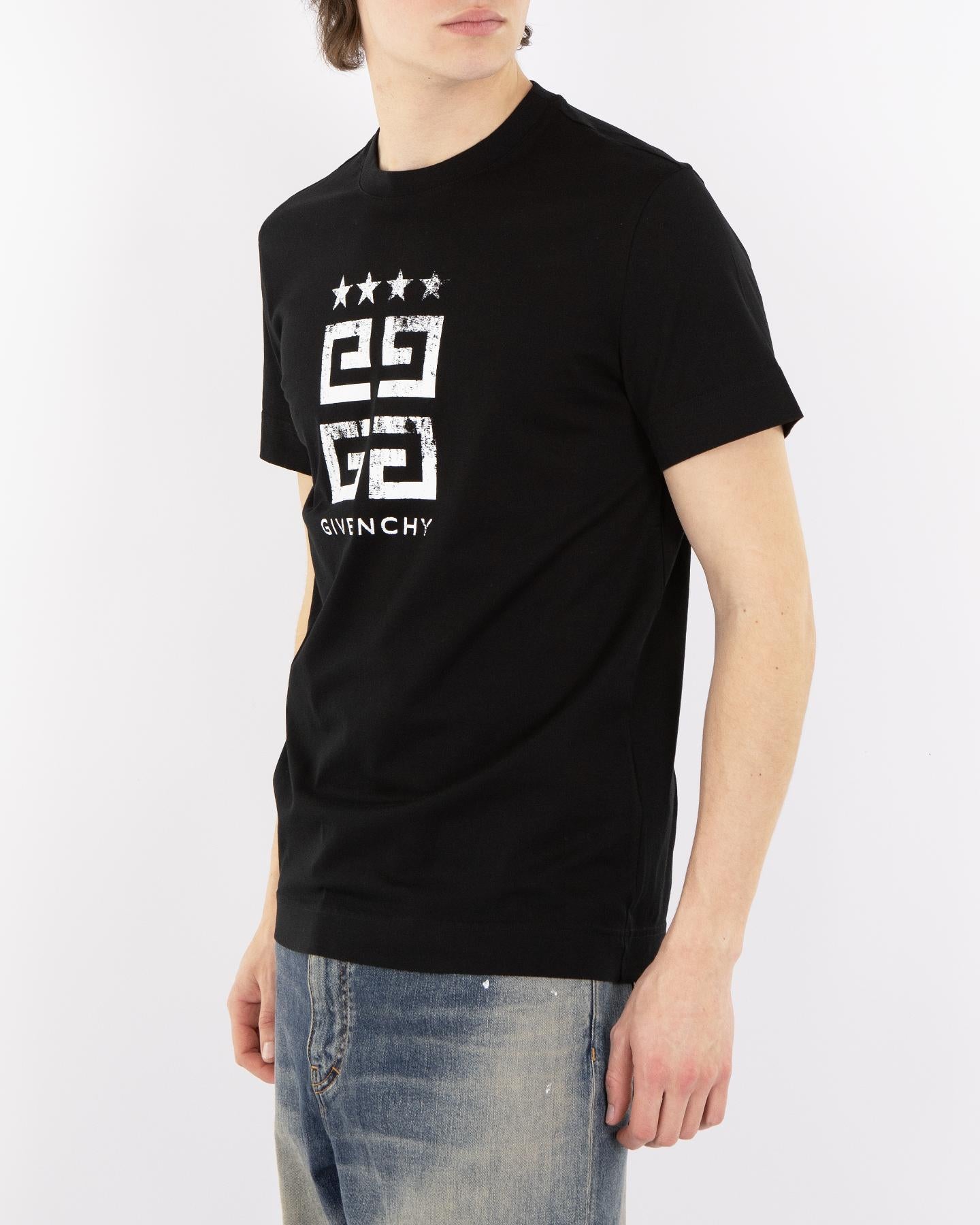 Givenchy Heren 4G Stars Zwart T-shirt – foto 3