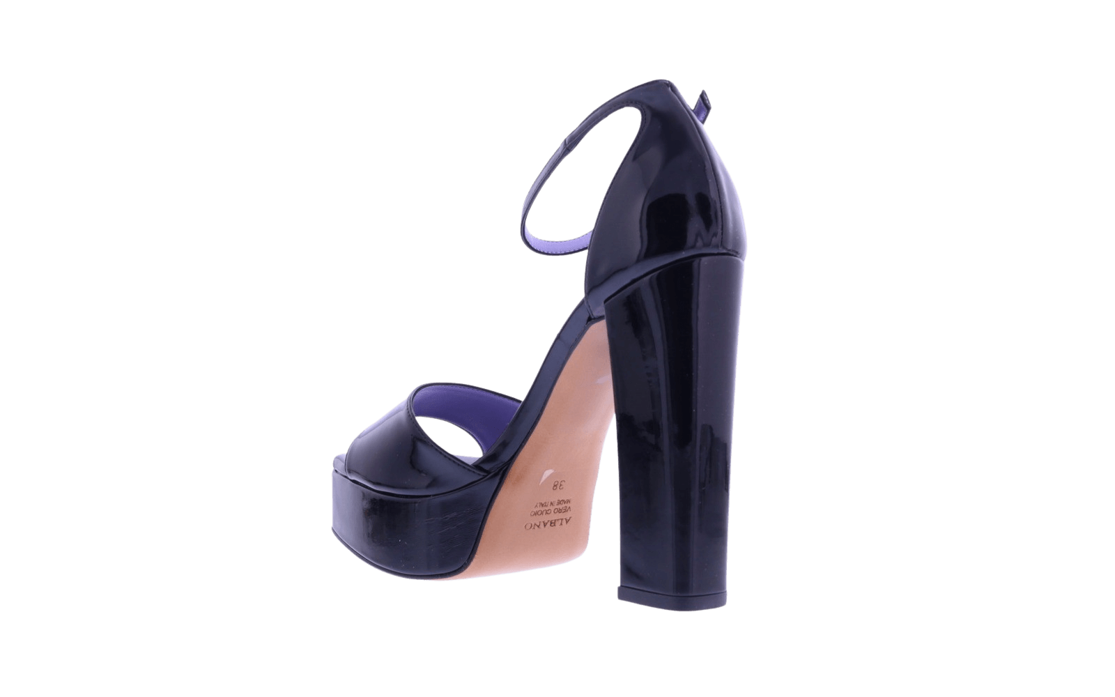 Dames Sandalo Vernice Nero