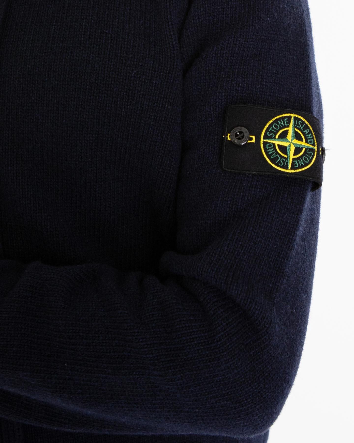 Heren Logo Patch Knit Cardigan Blauw