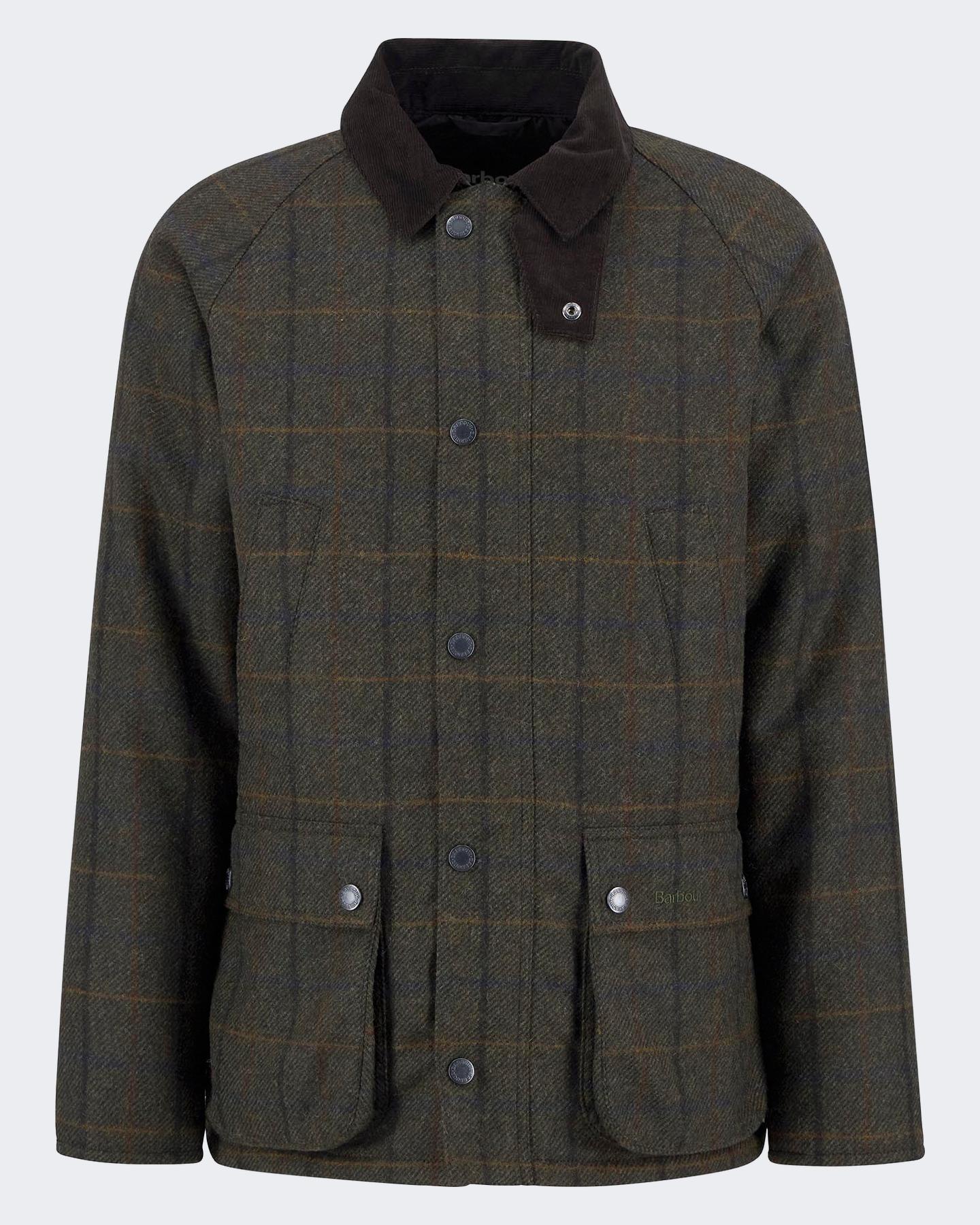 Heren Bedale Check Woll Jacket Bruin
