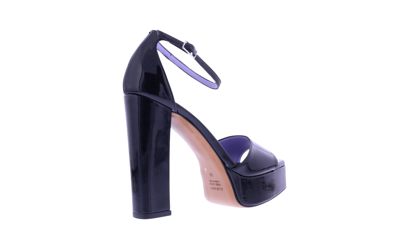 Dames Sandalo Vernice Nero