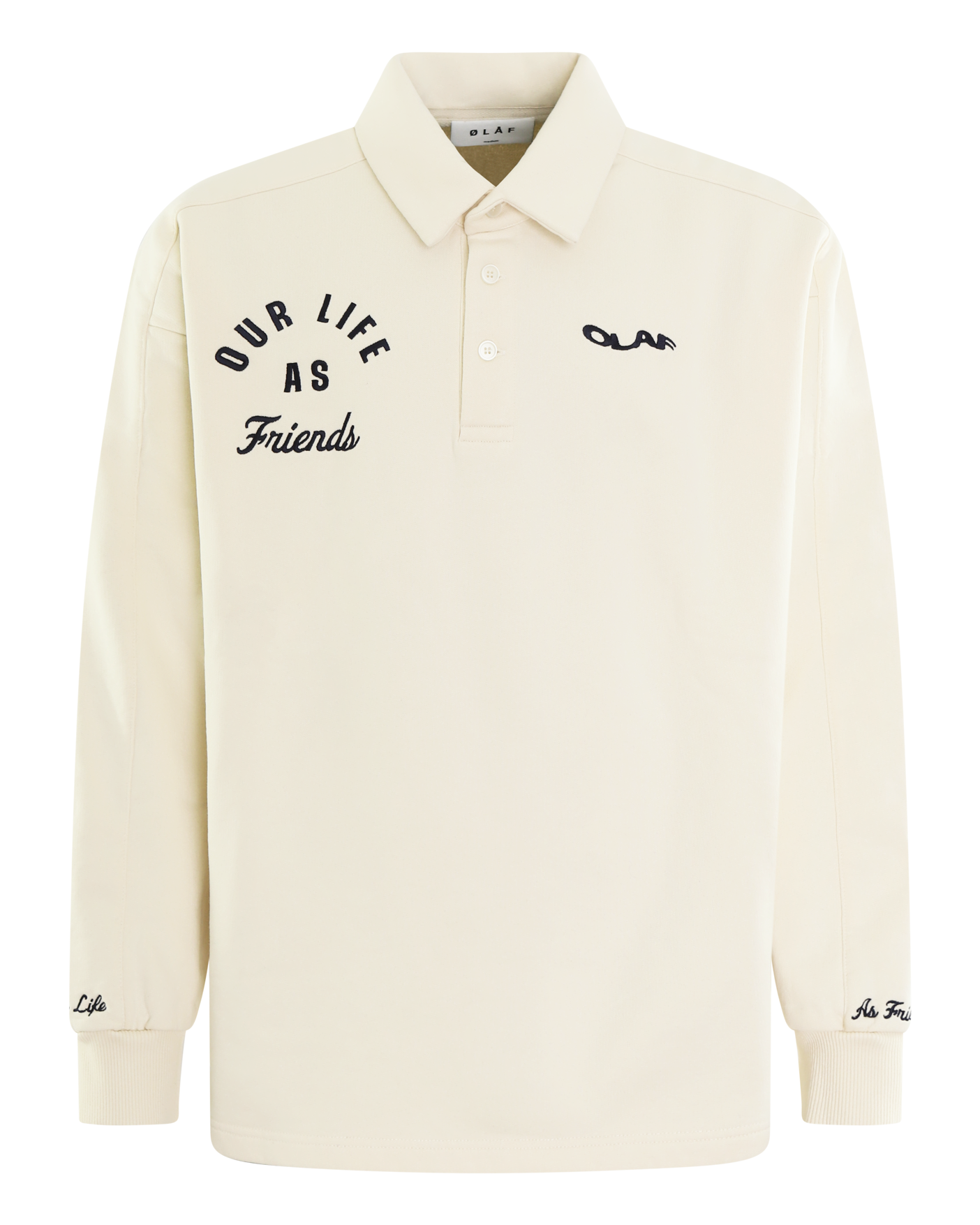 Heren Varsity Polo Longsleeve Wit