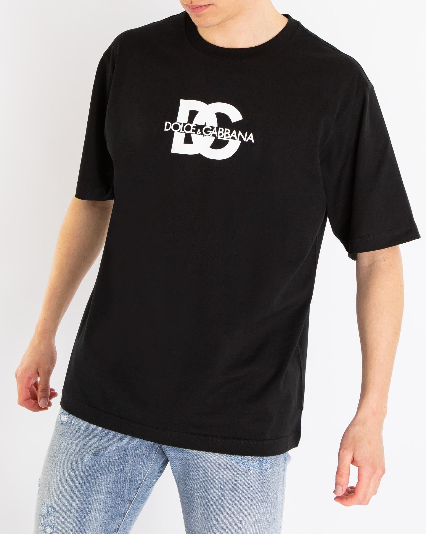 Heren DG logo print T-Shirt Zwart