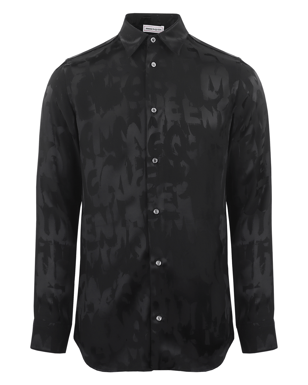 Heren Graffiti Casual Shirt Zwart