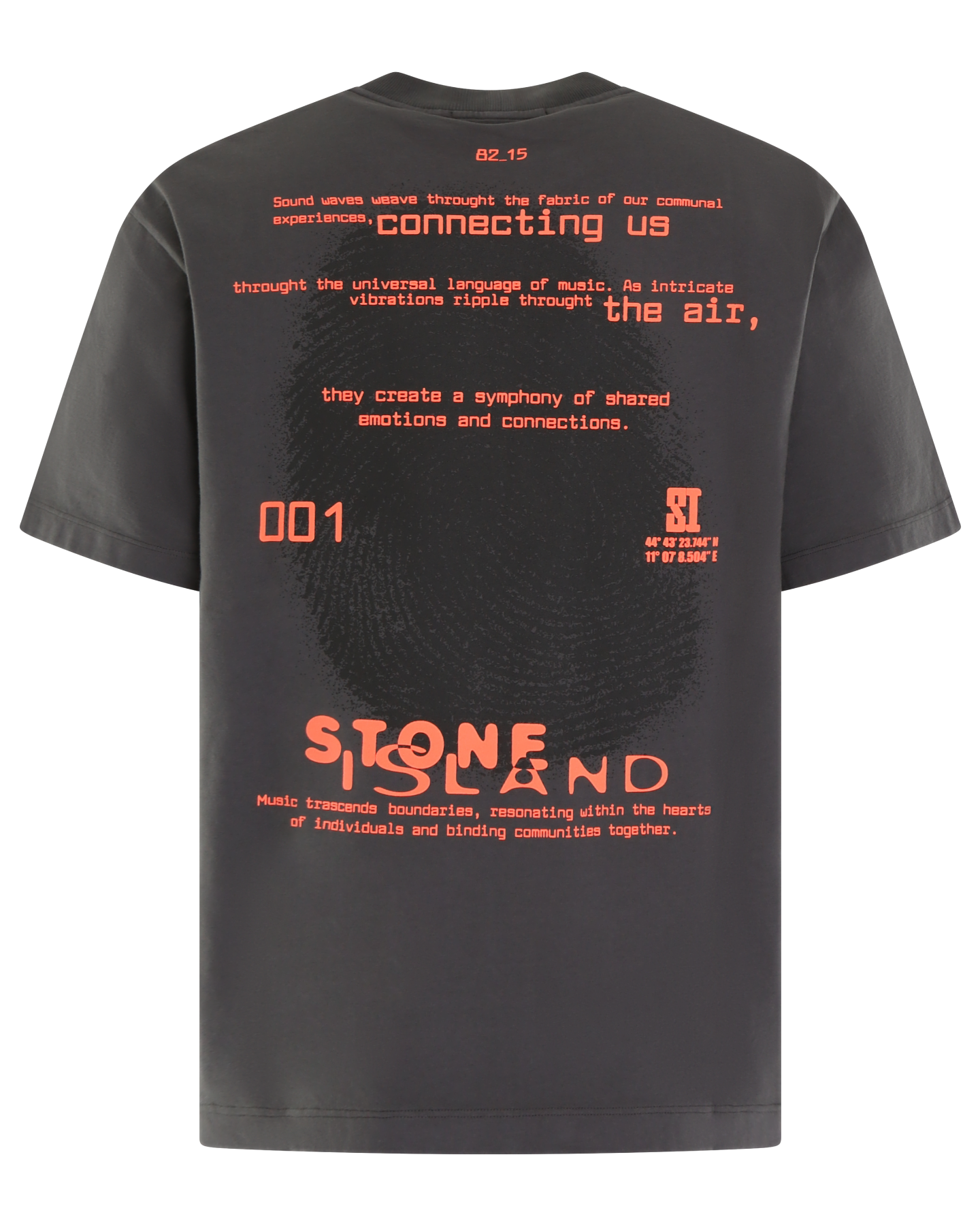Heren Finger Print T-Shirt Grijs