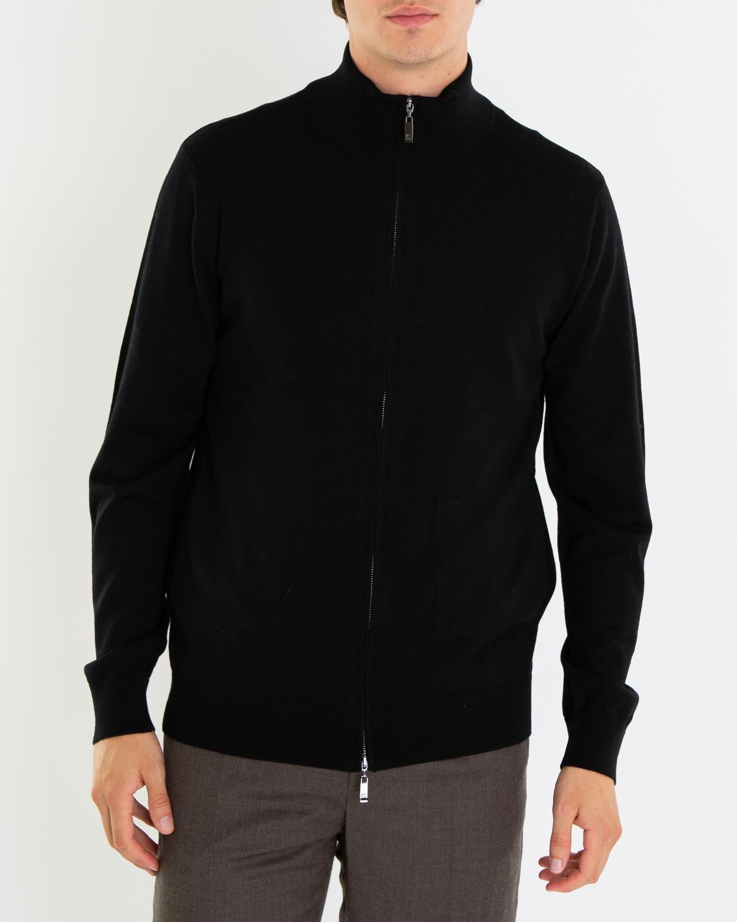 Heren Knitted Cardigan Zwart