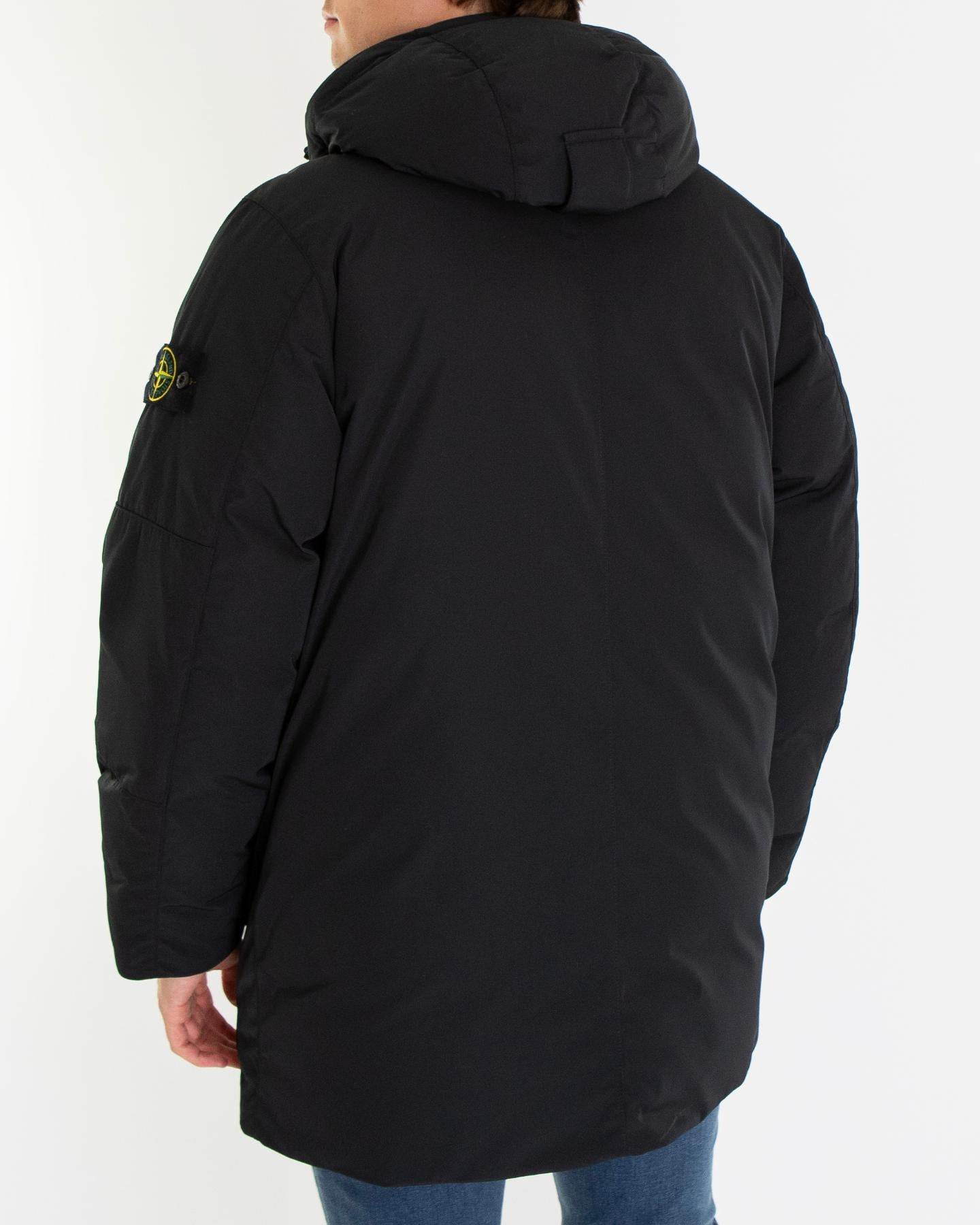 Heren Logopatch Long Parka Zwart
