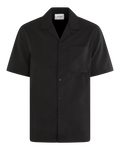 Herren Cotton Linen Shirt Schwarz — huidige kleur