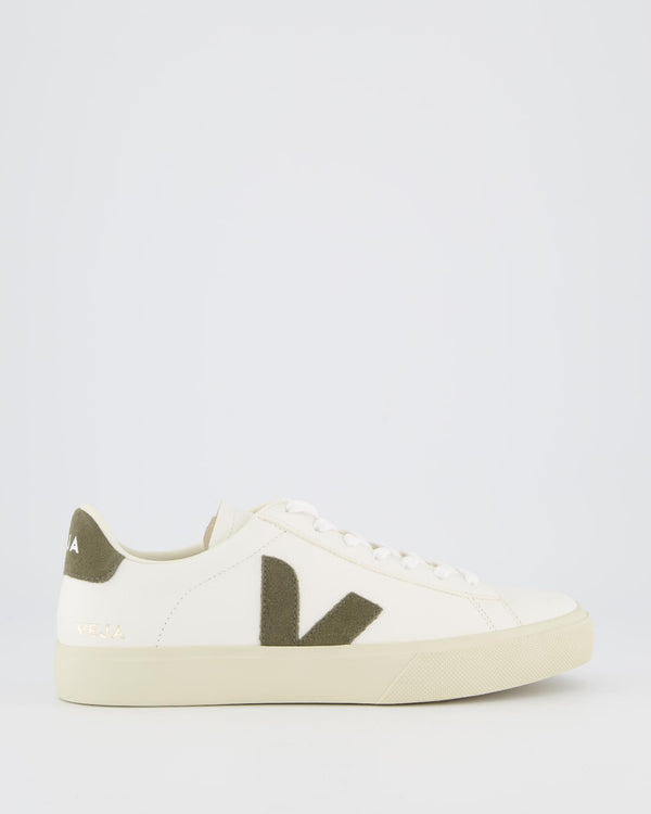 Damen Campo Sneaker Leder Weiß/Khaki