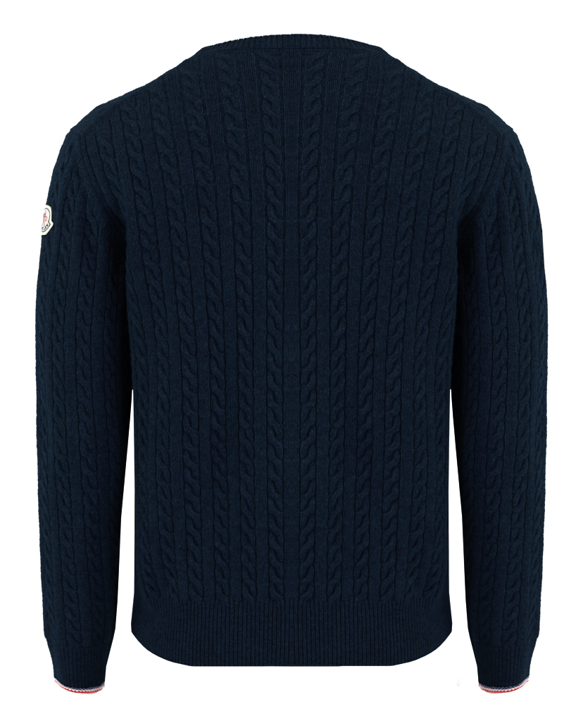 Heren Cable-Knit Wool Jumper Blauw