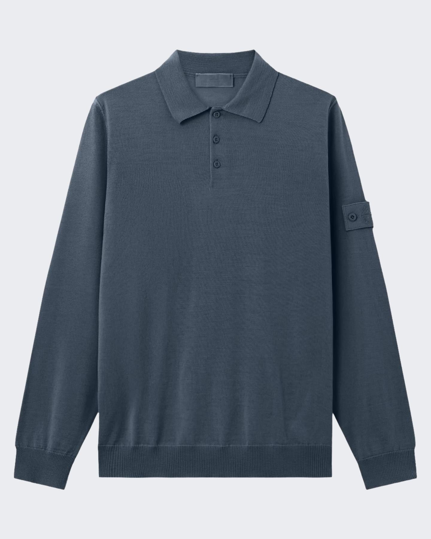 Heren LongSleeve Polo Ghost Blauw