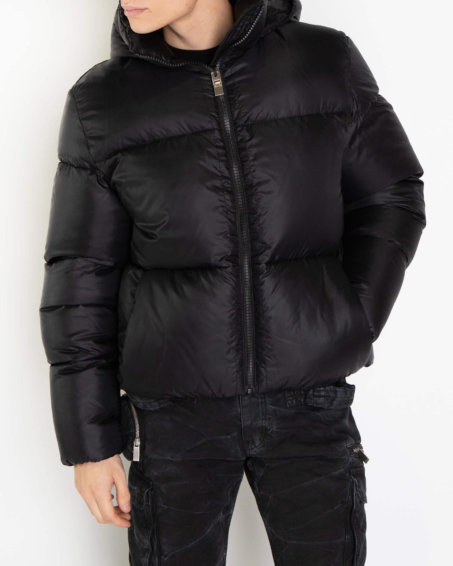 Heren Puffer Logo on Back Zwart