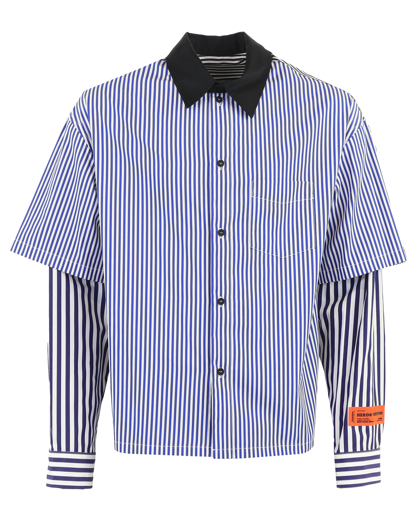 Heren Doublesleeves Stripes Blauw