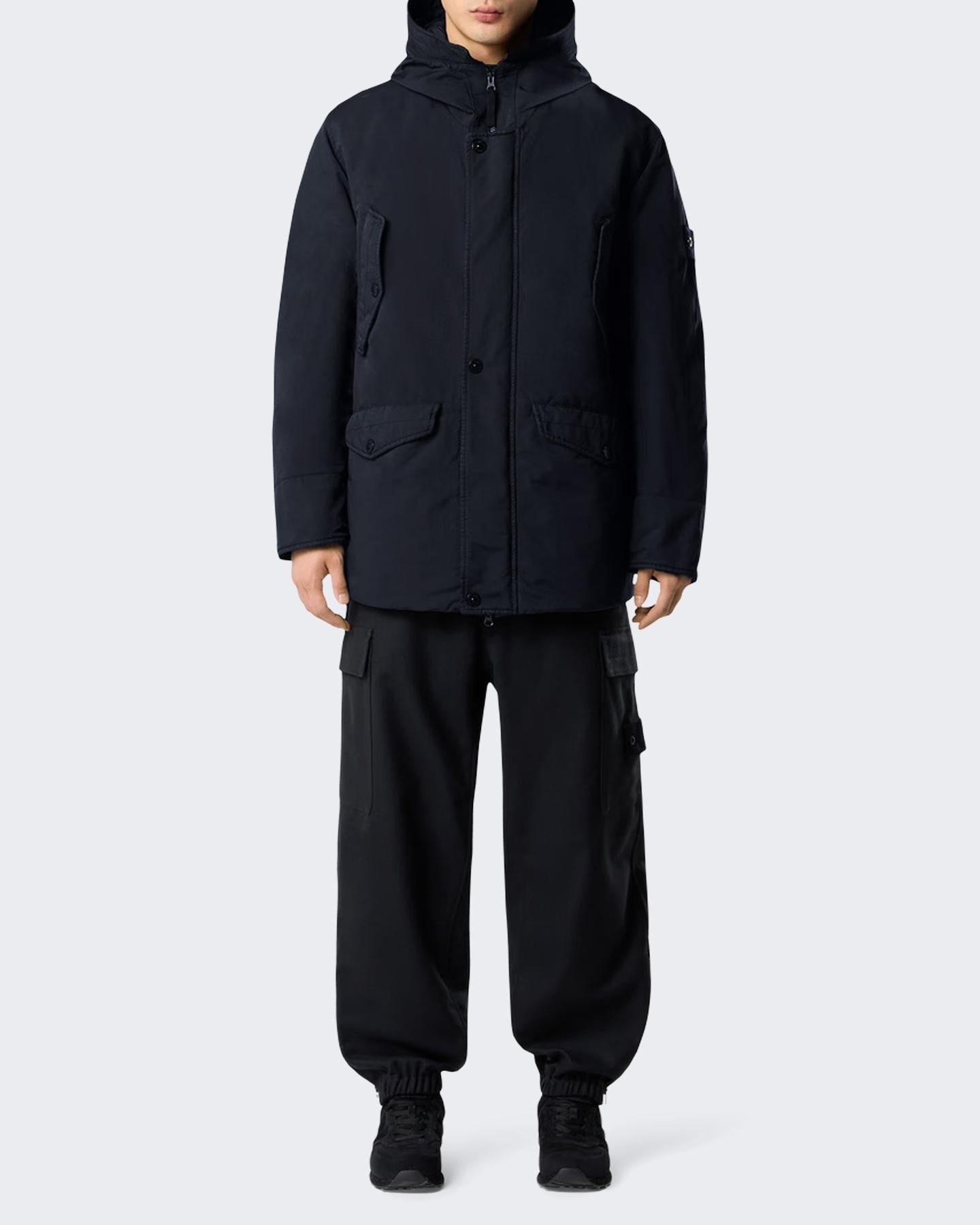 Heren Short Parka Blauw