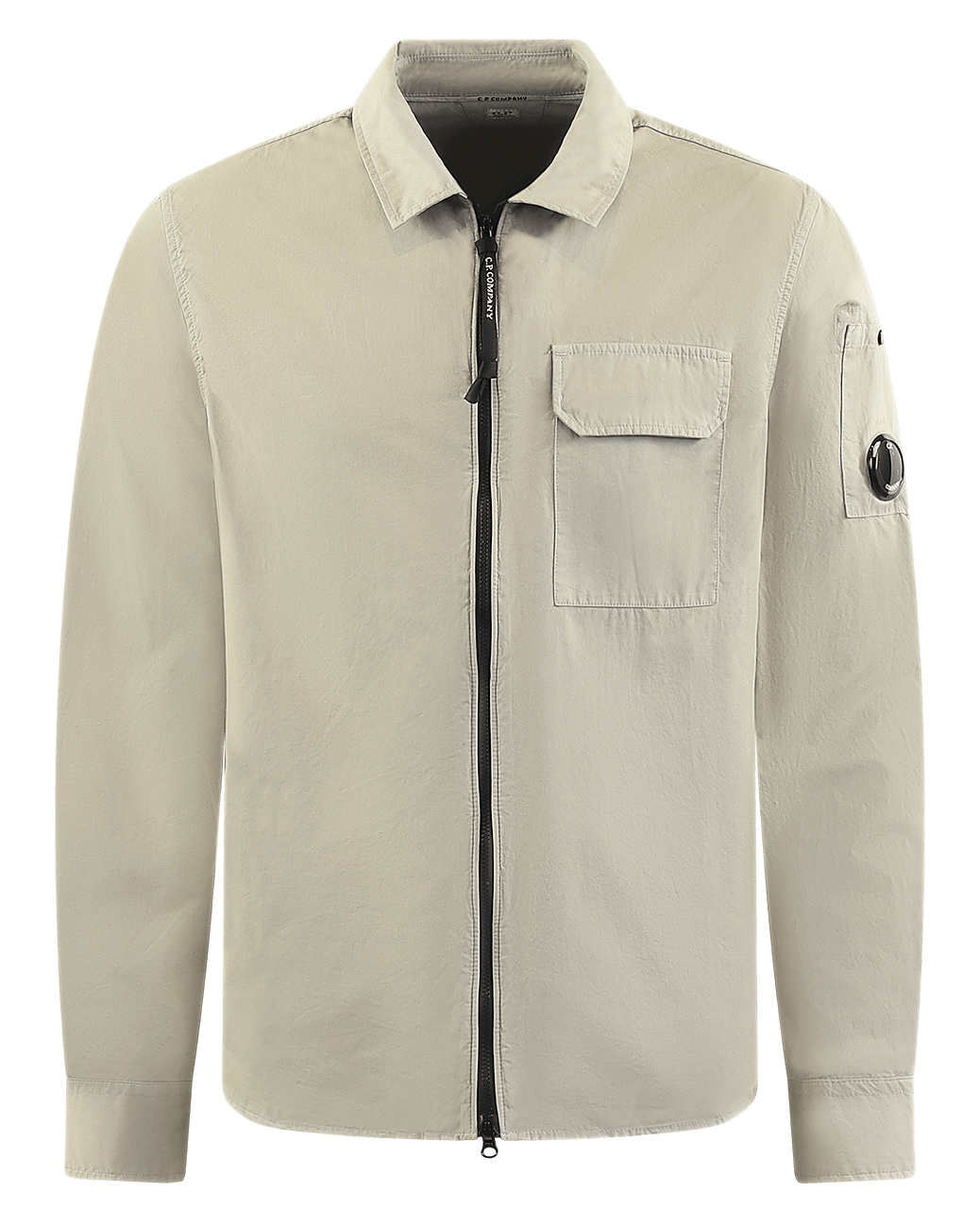 Heren Gabardine Zipped Shirt Grijs
