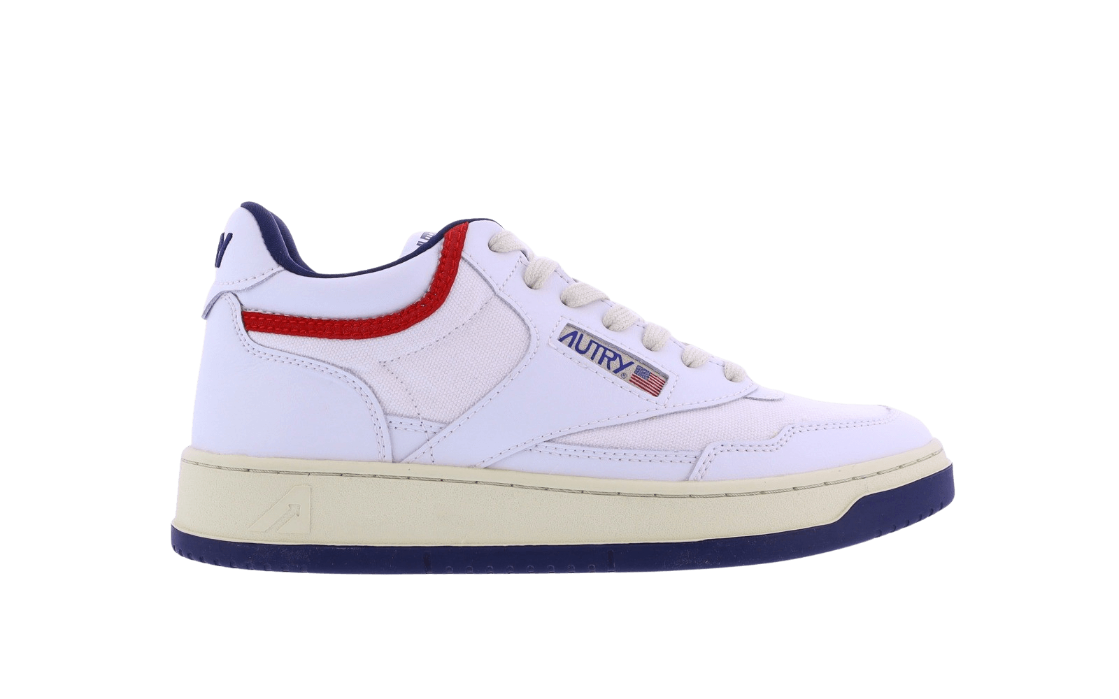Heren Open Mid wit/blauw/rood
