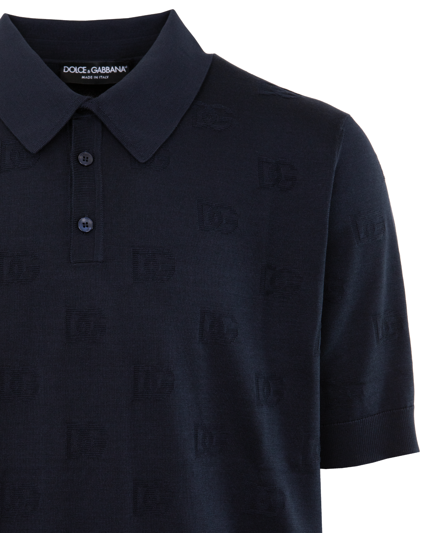 Heren Monogram Knitted Polo Blauw