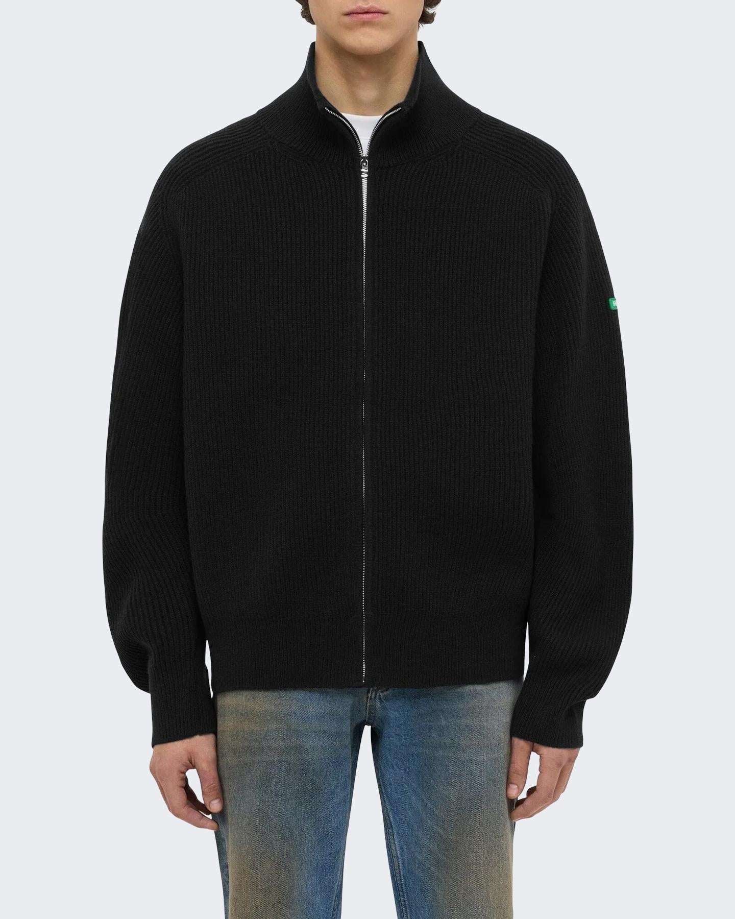 Heren Badge Knit Cardigan Zwart