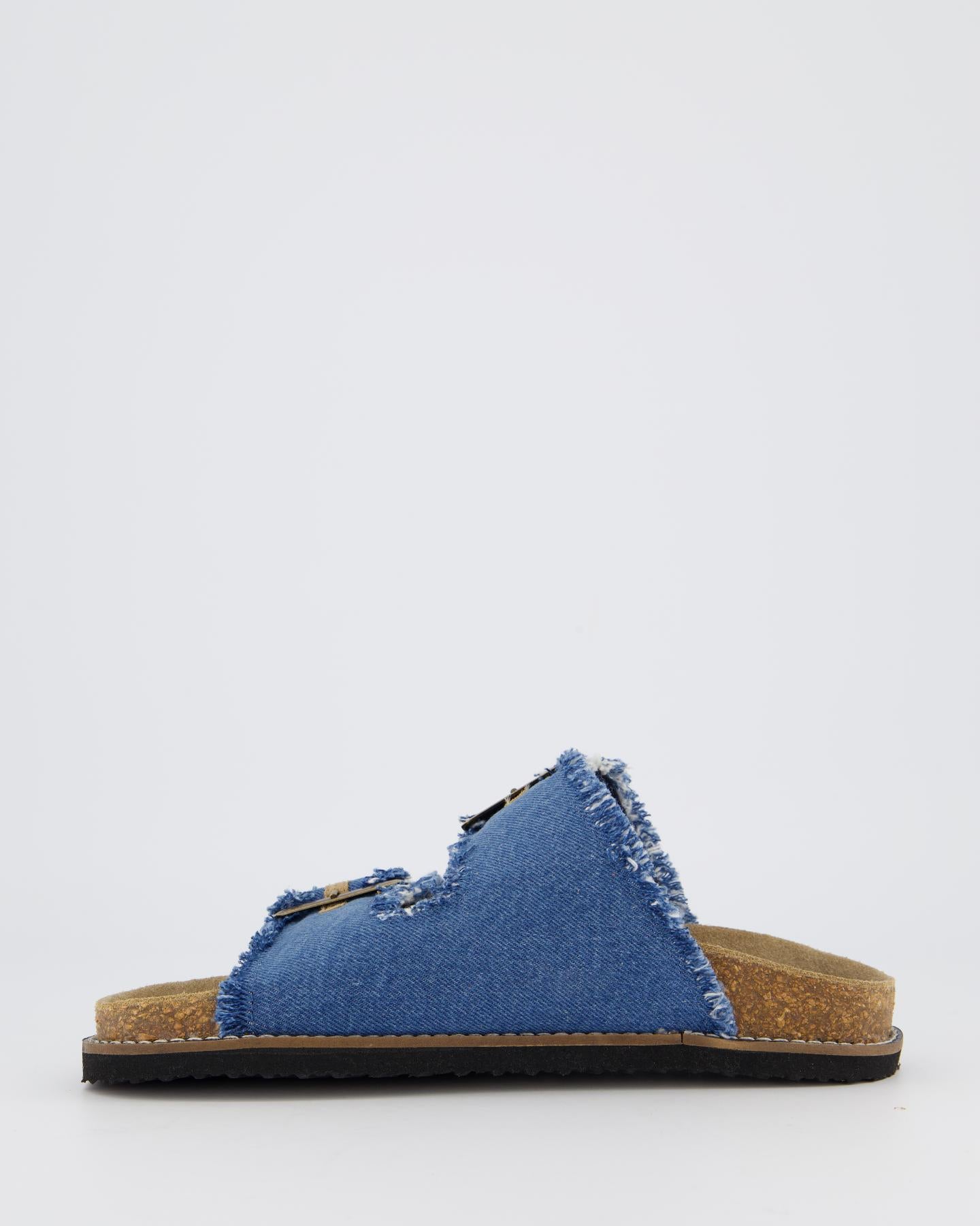 Dames Buckle Slipper Jeans Blauw