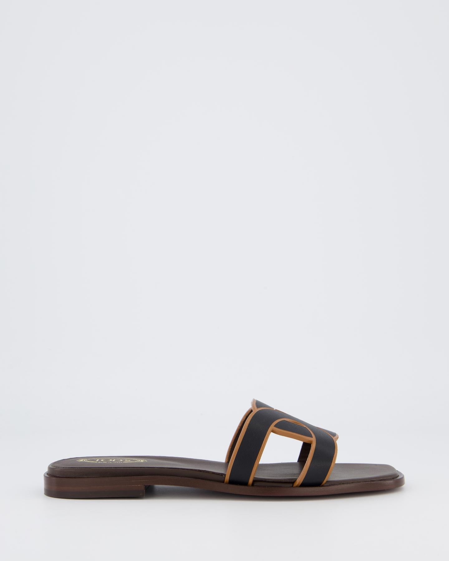 Dames Leather Sandal Bruin/Zwart